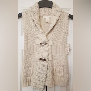 🍒Kaisely Cream Sweater Vest With Toggles NWT